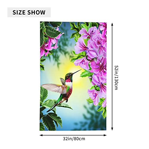 Dragonfly Print Large Oversized Beach Towel Highly Absorbent Microfiber Bath Towel Quick Dry Blanket For Kids And Adults Gift (52" X 32") (Hummingbird Bird Flower, One Size) #TOP3