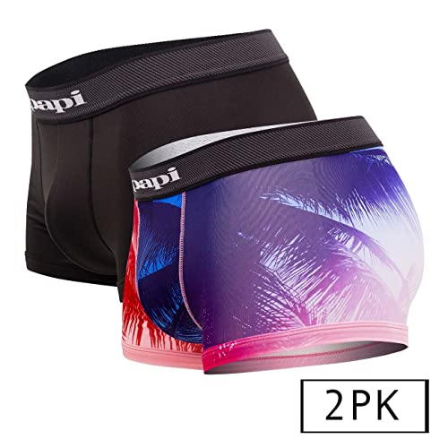 papi UMPA076 2PK Microflex Brazilian Trunks Color Tropical-Black Size S2