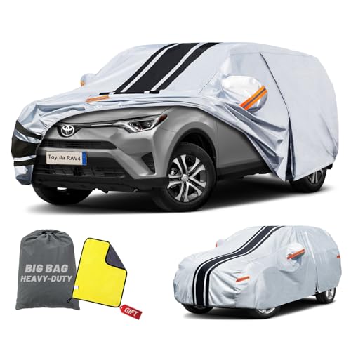 Image of SUV Car Cover Custom Fit for Honda CRV (1995-2026), Toyota RAV4 (1996-2026), Waterproof All Weather for Automobiles Full Exterior Cover Rain Sun Snow UV Protector.