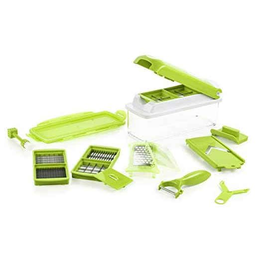 Genius Nicer Dicer Plus | 14 delar | Skärning | Grovning | Tärningar | Frukt- och grönsaksskivare | Känd av TV | NY
