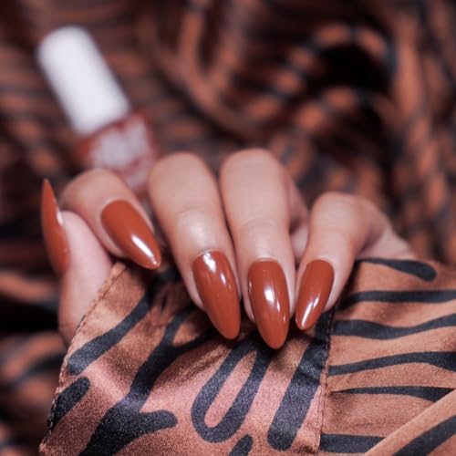Image of Nails & More Saddle Brown Nail Polish, Argan Oil-Infused Gel Shine, Warm Brown Nails, Classic Look | 10ml