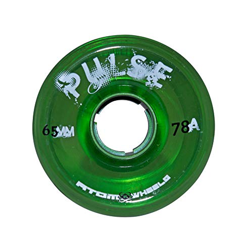 Atom Skates Quad Roller Wheels/Outdoor/Hardness 78A Atom Pulse 65x37 Green 1 Pack - 4 Wheels