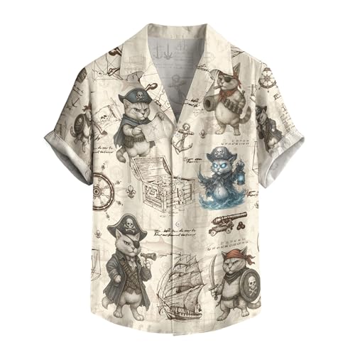 Pirate Hawaiian Shirt, American Flag Shirt, Mens Hawaiian Tee, Mens Pirate Shirts, Skull Shirts for Men