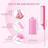 Syhood 48 Pcs Foam Sponge Hair Rollers Soft Sleeping Curlers Flexible Sponge Curler and Rat Tail Comb for Women Hairdressing Styling(Pink,0.98 inch)