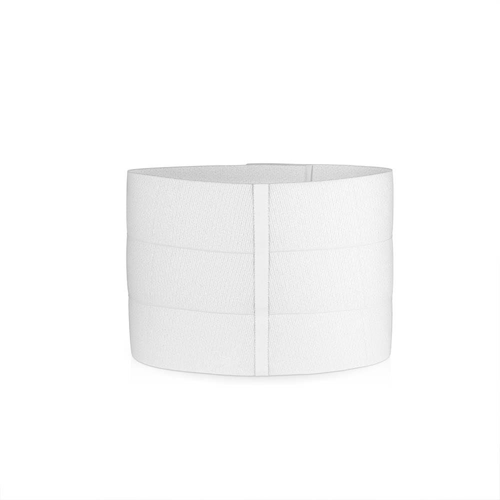 Actimove Professional Abdominal Binder for Men | Three or Four-Panel Belly Band for Lower Waist Support | Compression Garment for Post Traumatic & Post Surgical Recovery | White, 3-Panel, Large