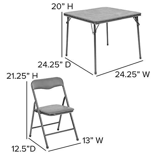 Flash Furniture Kids Gray 5 Piece Folding Table And Chair Set, Grey #TOP5