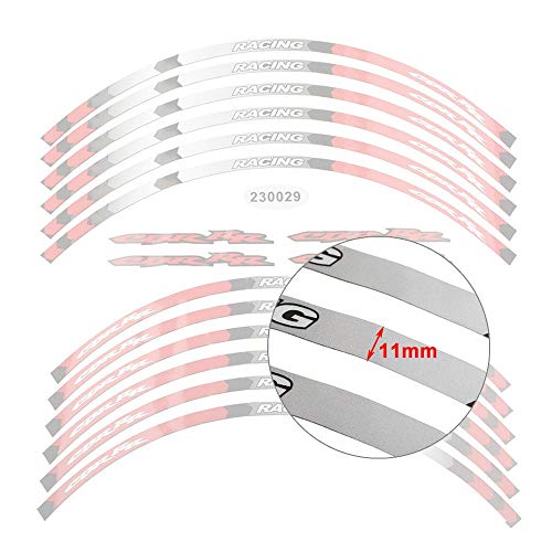 Three T Motorcycle Outer Wheel Rim Sticker Stripe Wheel Decals Stickers Fit for Honda Repsol HRC CBR250RR CBR400RR CBR600RR CBR1000RR, Red - Thumbnail 5