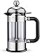 HJRD French Coffee Press ręczny dzbanek do kawy Home 304 stal szlachetna pojemnik ciśnieniowy szklany filiżanka herbata (kolor: srebrny, rozmiar: 1500 ml)