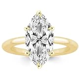 RURULUYA 3.5CT Marquise Engagement Rings for Women,Marquise Cut Diamond Promise Ring,925 Sterling Silver 18K Yellow Gold Plated Ring(6#)