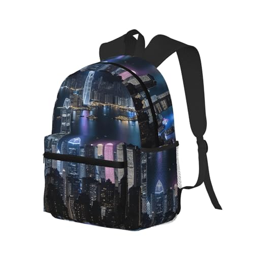 Sac à dos léger avec vue de Hong Kong pour gym et sport unisexe - 2