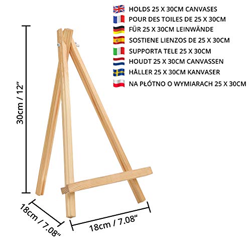 Tischstaffelei aus Holz im 4er Pack für kleine Kunstwerke und Dekoration