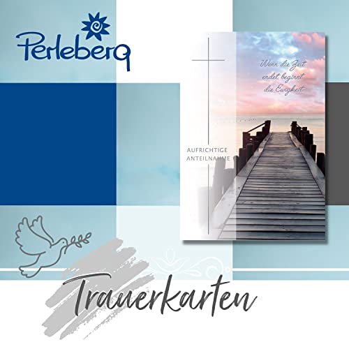 Perleberg Sympathy Card - Lifestyle Collection - Sympathy Cards with Envelope - Loving Sympathy Cards with Envelope - Thank You Cards Mourning - High-Quality Cards for Mourning in 11.6 x 16.6 cm