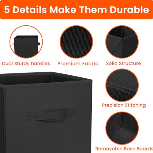 Criusia Storage Cubes 10-Pack, 35% Off - Black Collapsible Bins - Image 6