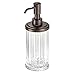 InterDesign Alston Soap Dispenser Pump for Body Moisturizer, Liquid Hand Soap, Sanitizer or Aromatherapy Lotion - Clear/Bronze