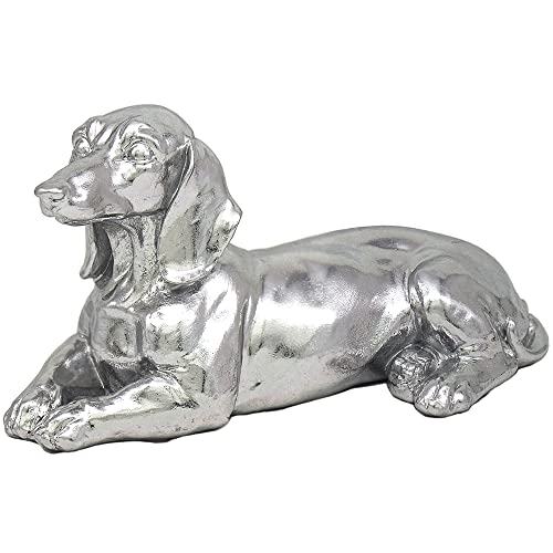 Lesser & Pavey Silver Art Dachshund Lying Designed Ornament
