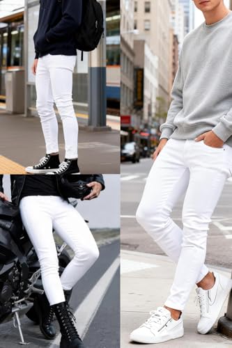 Image of GINGTTO Skinny Jeans Men Slim Fit Stretch Tapered Leg
