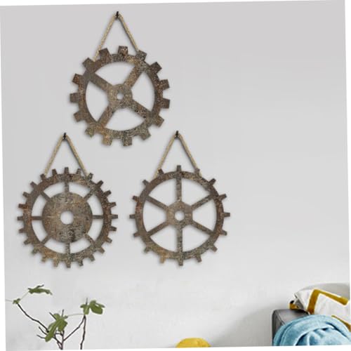 Engrenages muraux légers Lurrose en bois pour décorer un mur sans fixation lourde - 8