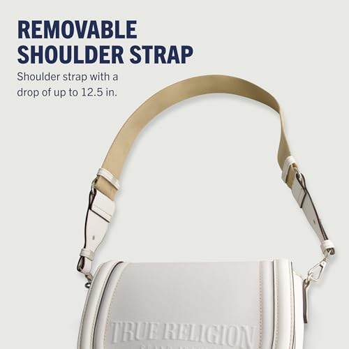 Image of True Religion Women's True Religion Saddle Bag, Women's Denim and Faux Leather Crossbody Purse With Adjustable Shoulder Strap