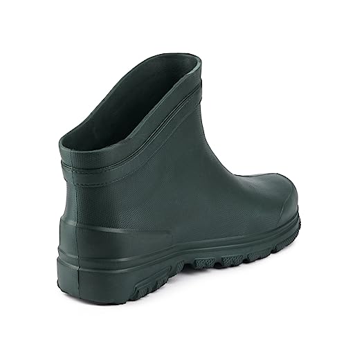 Tymar Herren Leichte Kurze Gartenschuhe Eva Kurzschaft Gummistiefel Regenstiefel Boots Outdoor Freizeit (Schwarz, 44 EU)