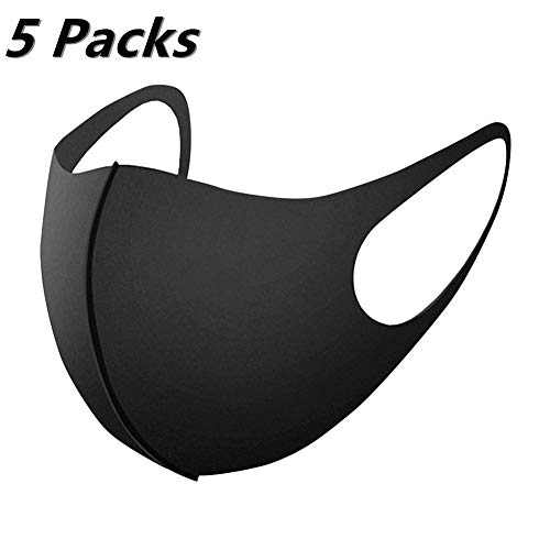 Cotton Masks, Breathable Face Mask, Washable and Reusable Mouth Masks (5 Packs, Unisex)