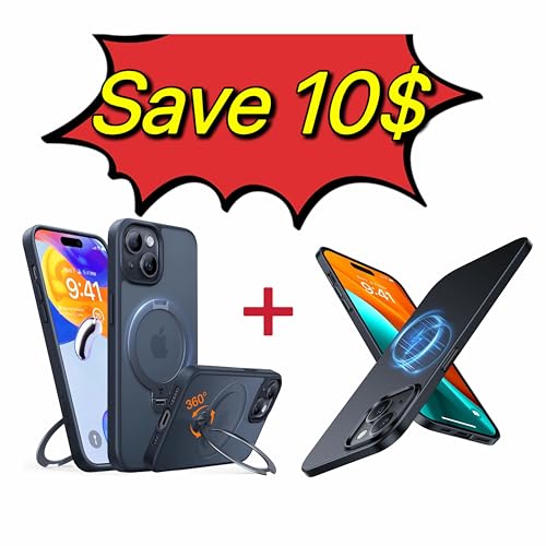 TORRAS 360°Spin Magnetic Stand for iPhone 15 Case