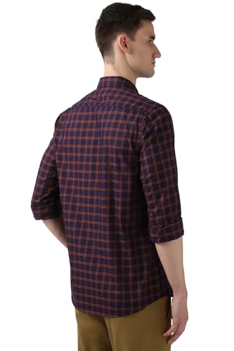 Image of Peter England Men Cotton Premium Checkered Full Sleeve Slim Fit Casual Shirt