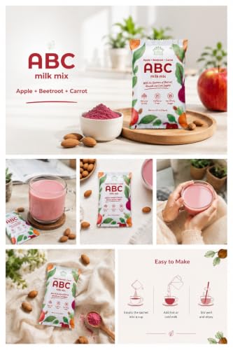 Image of Natural ABC Latte Milk Mix SACHETS, PACK OF 5, 16 Grams each