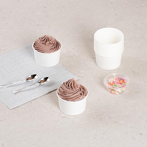 Restaurantware White 3 Count To Go Cup Disposable 3 x 3 x 1.8 Inches Paper Mini Cup Grease-Resistant Cup Recyclable Durable Design by Restaurantware - Image 6