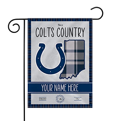 Rico Industries NFL Football Indianapolis Colts This is Colts Country - Plaid Design Personalized Garden Flag