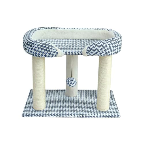 キャットタワー ミニ 小型 低め スリム 猫タワー 据え置き 天然サイザル麻 麻紐爪とぎポール 爪研ぎ コンパクト 省スペース 猫のおもちゃ おしゃれ インテリア50*35*40cm 可愛い 人気 おもちゃ付き スタイル1 登り降りやすい 多頭飼い 見晴台