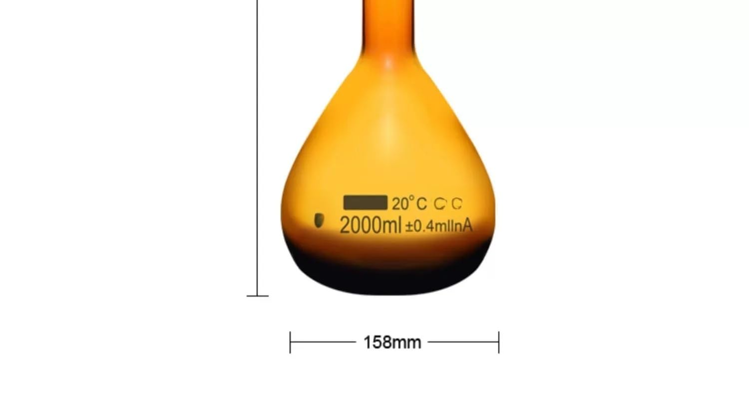 Matraz volumétrico de vidrio marrón con tapón, nuevo, de 5 ml a 2000 ml. Cristalería for química de laboratorio.(1000ml)