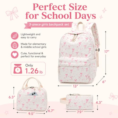 Image of Girls Backpack for Kids Elementary Bookbag Girly School bag Children Laptop Bag