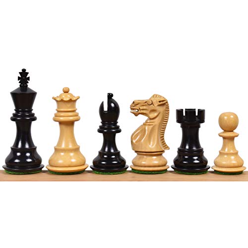 Pièces d'échecs Pro Staunton en ébène avec triple plombage de 7,9 cm