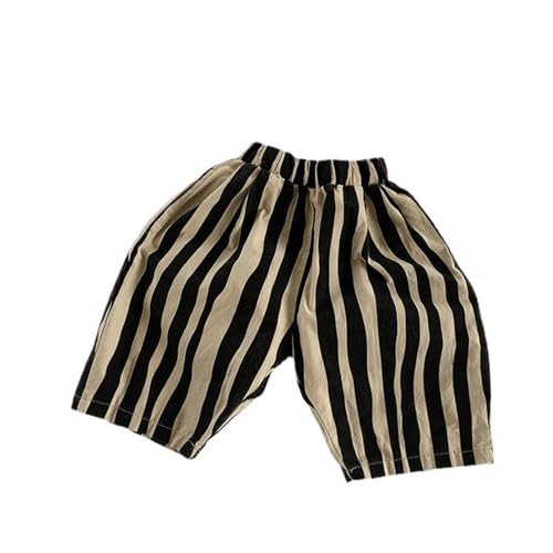 Little Kids Cotton Bloomer Jogger Pants Toddler Boy Girl Striped Elastic Waistband Basic Harem Trousers 5-6 Years Black