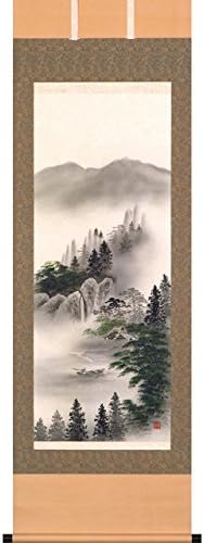 Japanese Traditional Authentic wall décor Kakejiku 54.5x185cm(21.5x72.8in) with paulownia box A5551 Saishiki Sansui by Suikoku Ohtani