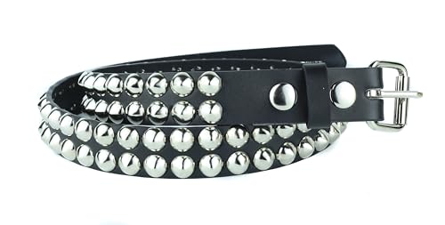 Two Row 1/2" Conical Stud Belt Made In USA Genuine Leather Punk Goth Thrash Metal3