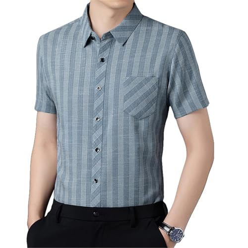 Chemise manches courtes infroissable contre la chaleur pour homme mûr