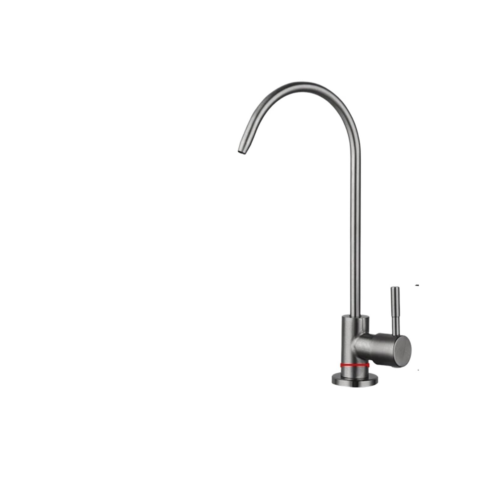 Grifo de filtro de cocina con agua purificada directa de acero inoxidable negro mate