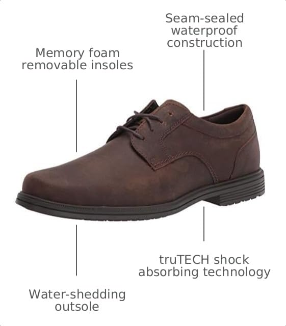 Image of Rockport Men's Robinsyn Waterproof Plain Toe
