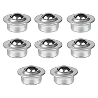 CPROSP 8tlg 15mm Kugelrollen mit Stahlkugel, Kohlenstoffstahl-Kugelrollenlager, Transferlager für Förderer, Rollenständer, Getriebe, Tragfähigkeit 15kg