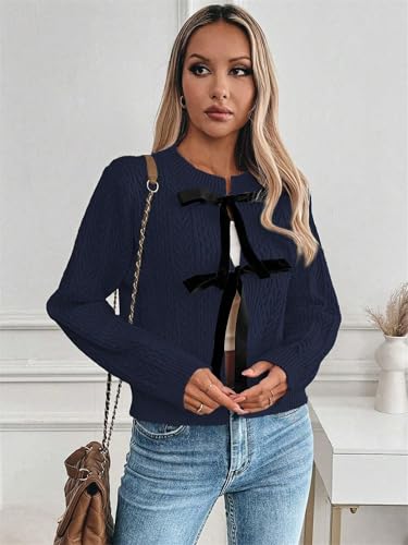 Image of ZAFUL Women's Cropped Cardigans Sweaters Lightweight Crochet V Neck Knit Sweater Button Down Shrug for Dresses