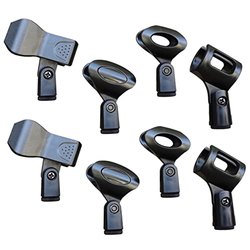 VANZACK 8pcs Mic Stand Clip Spring Loaded Microphone Holder for Indoor and Outdoor Performances Vibration Design for Secure Installation Professional and Practical Use