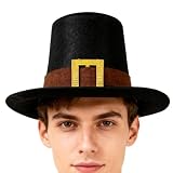 Thanksgiving Pilgerhut - Anpassbare Größe Eleganter Top Hat Look, Kreative Kostüm Requisite Schwarz Optik, Bequem Stabil Tragbar | Stilvolle Verkleidung Für Festivals Familienfeiern Events Party