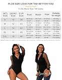 ohyeahlady Women's Bodysuits Elegant Lace Black Bodysuit V-Neck Mesh Polka Dot Long Sleeve Leotard Tops Body Suit Ladies Going Out Tops UK 10-12 - Image 5
