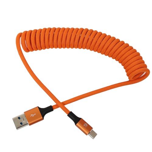 HangTon Cable de alimentación de carga rápida USB-C de 45 W, USB-A a tipo C para cámara R5 A7C FX3 S5II, iPhone 15/16 Pro Max, Galaxy S24/S23, LG V30, iPad, MacBook Pro, portátil, trenzado en espiral