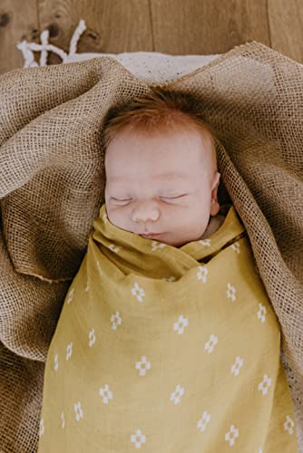 Image of Mini Wander Swaddles for Newborns Muslin Swaddle Blankets - Breathable Soft Receiving Blanket Baby Essentials | 47 x 47 Cotton - Boho Squares (Citrus)