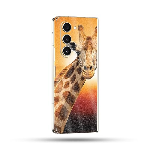 Image of MightySkins Glossy Glitter Skin Compatible with Samsung Galaxy Z Fold 5 Full Wrap - Sunset Giraffe | Protective, Durable High-Gloss Glitter Finish | Easy to Apply & Change Styles | Made in The USA