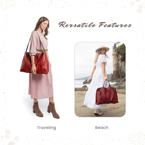 Image of OLD TREND Genuine Leather Forest Island Tote | Spacious Handbag with Removable Inner Pouches