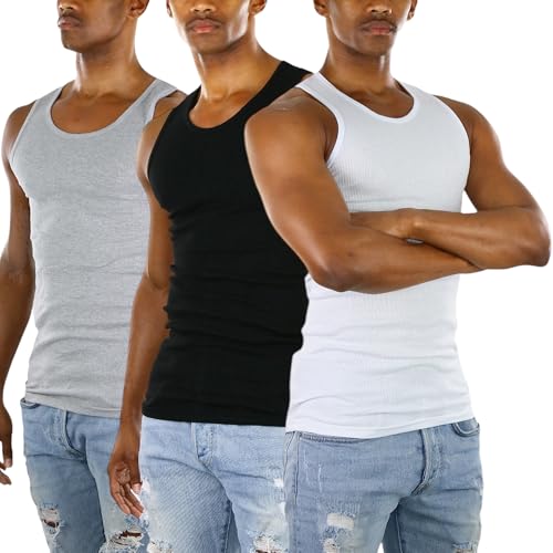 ToBeInStyle Men’s Workout A-Shirt Long Muscle Shirt Tank Top2