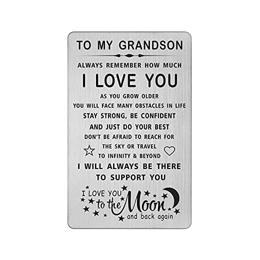 TANWIH Grandson Gifts Wallet Card from Grandma Grandpa, Grandson Birthday Cards Young Man, Grandson Graduation Gifts 2021